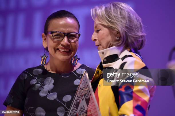 Jodi Archambault Gillette and Elizabeth Sackler attend the 2017 Yes! Gala at Brooklyn Museum on October 19, 2017 in New York City.