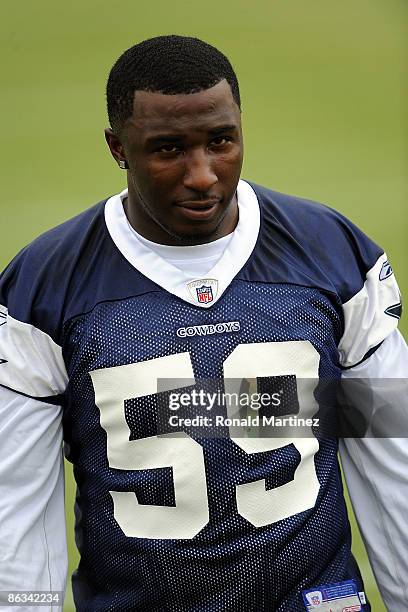 Linebacker Brandon Williams of the Dallas Cowboys during rookie mini camp on May 1, 2009 in Irving, Texas.