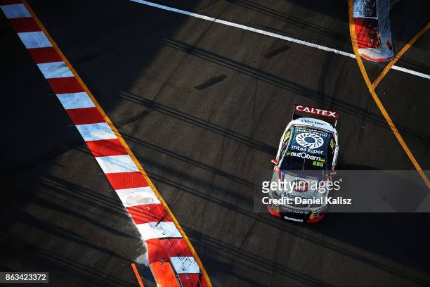 Craig Lowndes drives the TeamVortex Holden Commodore VF during practice 3 for the Gold Coast 600, which is part of the Supercars Championship at...