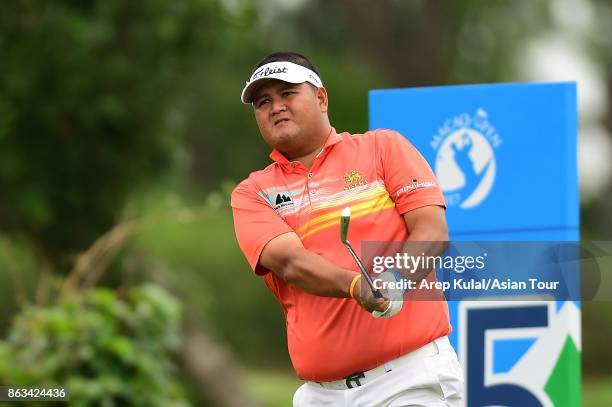 Prom Meesawat of Thailand pictured during round two of the Macao Open 2017 at Macau Golf and Country Club on October 20, 2017 in Macau, Macau.