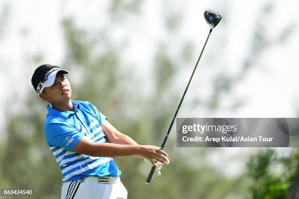 Hung Chien-yao of Taiwan pictured during round two of the Macao Open 2017 at Macau Golf and Country Club on October 20, 2017 in Macau, Macau.