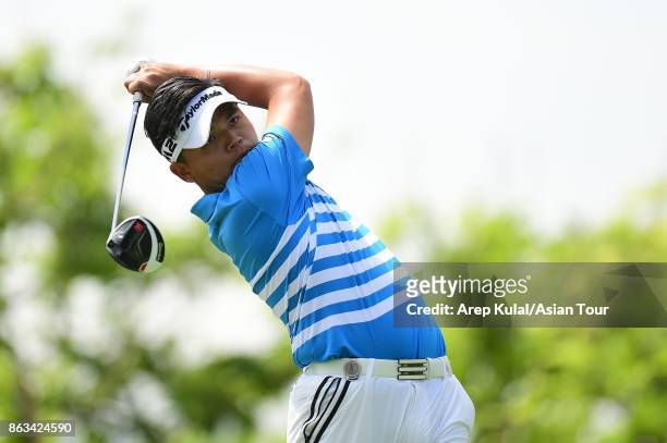 Hung Chien-yao of Taiwan pictured during round two of the Macao Open 2017 at Macau Golf and Country Club on October 20, 2017 in Macau, Macau.