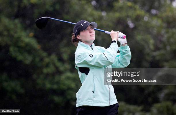 Brittany Altomare of the USA tees off on the 11th hole during day two of the Swinging Skirts LPGA Taiwan Championship on October 20, 2017 in Taipei,...