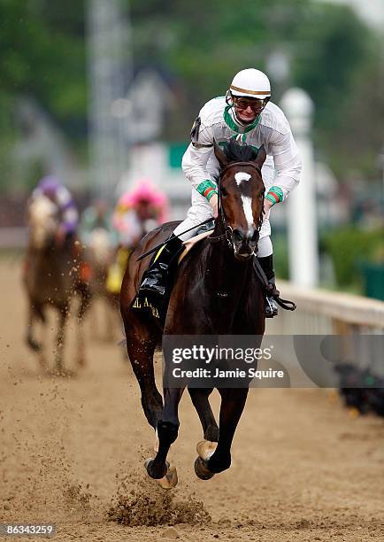 Jockey Calvin Boral rides Rachel Alexandra to victory during the 135th running of the Kentucky Oaks on May 1, 2009 at Churchill Downs in Louisville,...