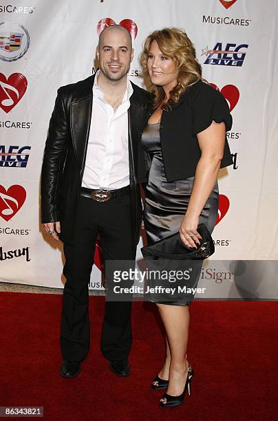 Singer Chris Daughtry and wife arrive at the 2008 MusiCares Person of the Year gala honoring Aretha Franklin held at the Los Angeles Convention...