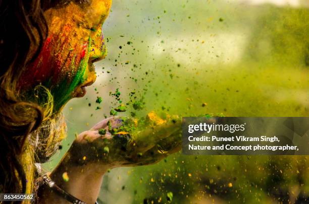 holi celebration - holi festival and indian person stock pictures, royalty-free photos & images