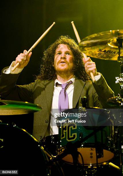 Andy Hurley of Fall Out Boy performs live in concert at the mtvU Movies and Music Festival at the Festival Pier May 1, 2009 in Philadelphia,...