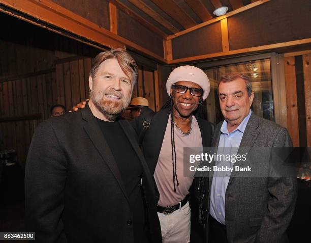 BerkleeNYC Executive Director Stephen Webber, record producer Nile Rodgers and Tony Bongiovi attends the Tony Bongiovi Receives American Master Award...