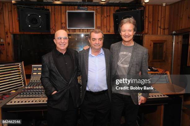 Musician Paul Shaffer, music engineer/mixer Bob Clearmountain and Tony Bongiovi attends the Tony Bongiovi Receives American Master Award From Berklee...