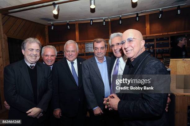 Charles Calello, musician Paul Shaffer, and Tony Bongiovi attends the Tony Bongiovi Receives American Master Award From Berklee College Of Music at...