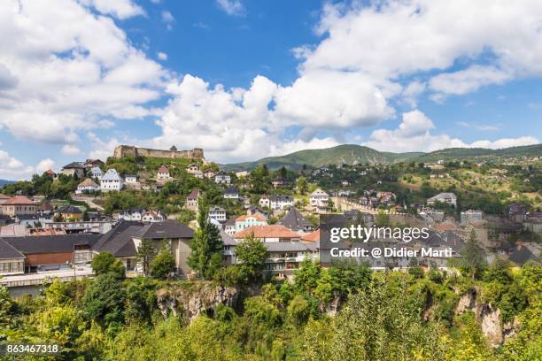 jajce cityscape in bosnia and herzegovina - jajce fortress stock pictures, royalty-free photos & images