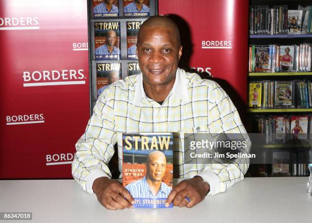 Darryl Strawberry promotes "Straw" at Borders Wall Street on May 1, 2009 in New York City.
