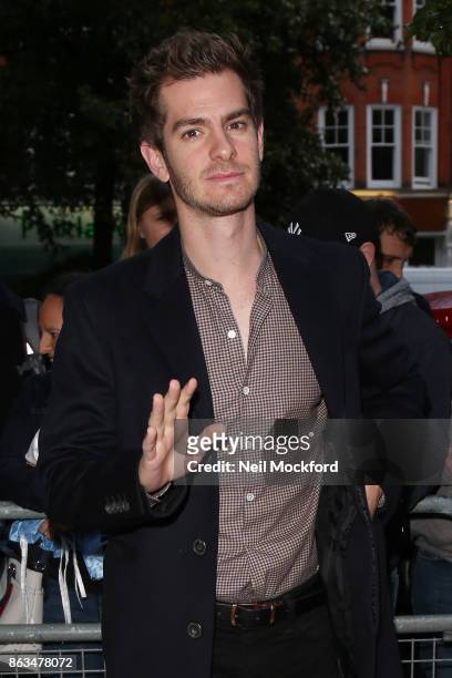 Andrew Garfield at BBC Radio 2 on October 20, 2017 in London, England.