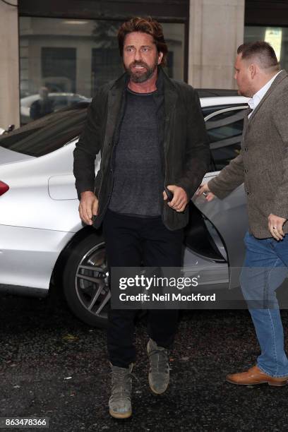 Gerard Butler at BBC Radio 2 on October 20, 2017 in London, England.