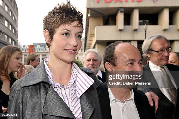 Cecile de France and Director Stijn Coninx attend "Sour Sourire" at Bozar on April 30, 2009 in Brussels, Belgium.