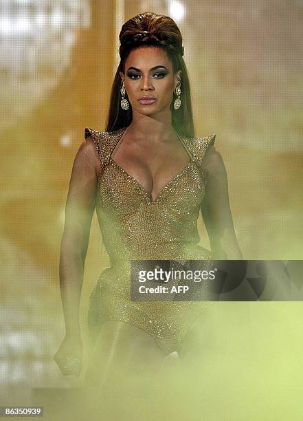Popstar Beyonce performs on May 2, 2009 in Rotterdam. AFP PHOTO/ ROBERT VOS
