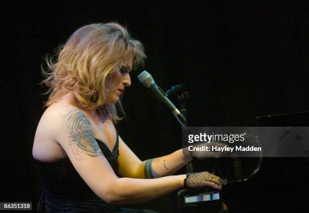 Our Lady J performs on stage at the Purcell Room on May 2, 2009 in London, England.