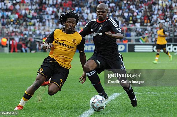 Abia Nale of Chiefs and Lucas Thwala of Pirates during the Absa Premiership match between Orlando Pirates and Kaizer Chiefs from Coca Cola Park on...