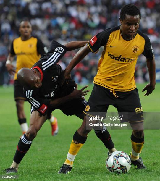 Pirates midfielder Dikgang Mabalane and Chiefs midfielder David Mathebula during the Absa Premiership match between Orlando Pirates and Kaizer Chiefs...
