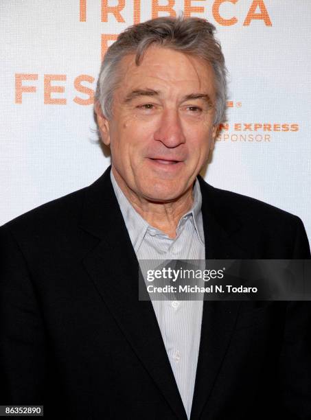 Robert De Niro attends the 8th Annual Tribeca Film Festival "My Life in Ruins" premiere at the BMCC/Tribeca Performing Arts Center on May 2, 2009 in...