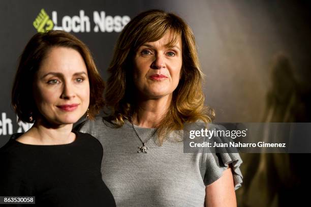 Laura Fraser and Siobhan Finneran attend 'Loch Ness' photocall at Santo Mauro Hotel on October 20, 2017 in Madrid, Spain.
