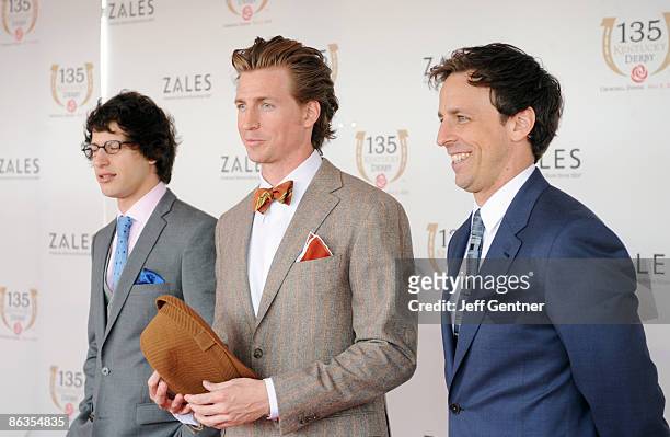 Andy Samberg, Josh Meyers and Seth Meyers arrive the 135th Kentucky Derby at Churchill Downs on May 2, 2009 in Louisville, Kentucky.