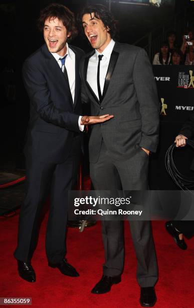 Comedians Hamish Blaek and Andy Lee arrive for the 51st TV Week Logie Awards at the Crown Towers Hotel and Casino on May 3, 2009 in Melbourne,...