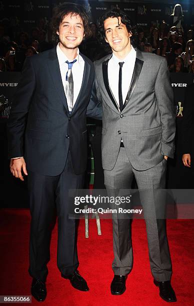 Comedians Hamish Blaek and Andy Lee arrive for the 51st TV Week Logie Awards at the Crown Towers Hotel and Casino on May 3, 2009 in Melbourne,...