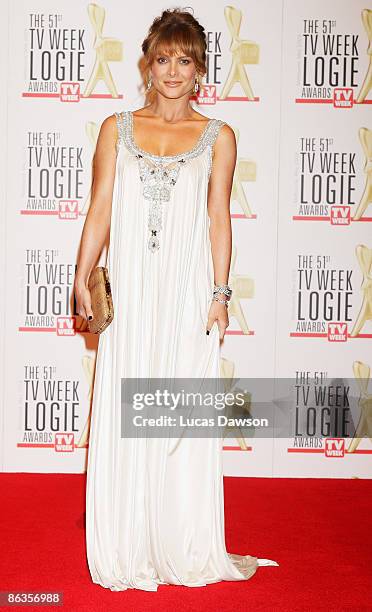 Media personality Natalie Bassingthwaighte arrives for the 51st TV Week Logie Awards at the Crown Towers Hotel and Casino on May 3, 2009 in...