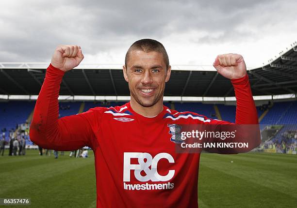 Birmingham City's Kevin Phillips gestures at the final whistle after scoring the winning goal and Birmingham City are promoted to the Premier League...