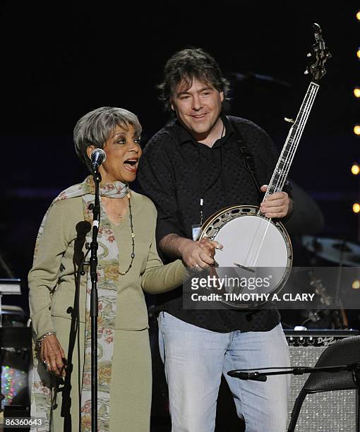 Ruby Dee and Bela Fleck during a concert for folk music legend Pete Seeger at Madison Square Garden in New York on May 3, 2009 marking his 90th...