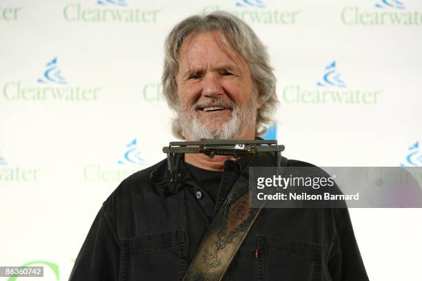 Actor and musician Kris Kristofferson attends the Clearwater Benefit Concert Celebrating Pete Seeger's 90th Birthday at Madison Square Garden on May...