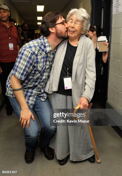 Exclusive* Tao Rodriguez-Seeger and Toshi-Aline Ohta backstage at the Clearwater benefit concert celebrating Pete Seeger's 90th birthday at Madison...