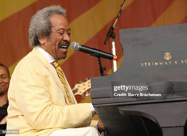 Allen Toussaint performs during the 40th annual New Orleans Jazz & Heritage Festival at the Fair Grounds Race Course on May 3, 2009 in New Orleans.