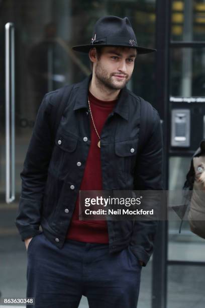 Douglas Booth seen arriving at BUILD Series LDN at AOL on October 20, 2017 in London, England.