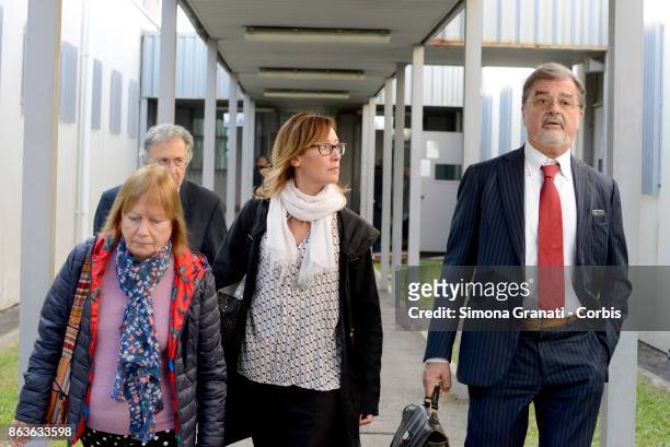 Rita Calore, Giovanni Cucchi, Ilaria Cucchi and The lawer Fabio Anselmo during the New trial against five military police officers for the death...