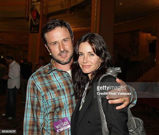 David Arquette and Courteney Cox attend the Chris Cornell concert at The Wiltern on May 3, 2009 in Los Angeles, California.