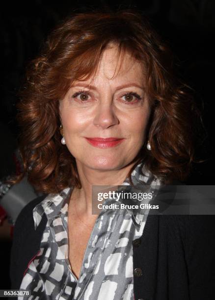 Susan Sarandon poses at The 2009 Broadway Cares Equity Fights AIDS Easter Bonnet Competition on Broadway at The Minskoff Theater on May 3, 2009 in...