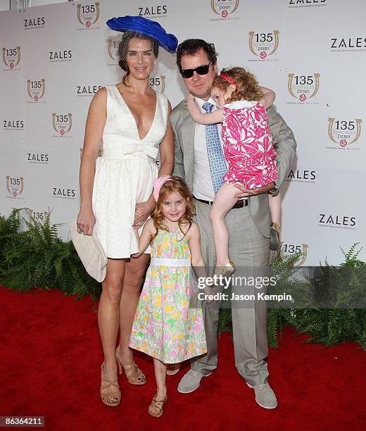 Brooke Shields, Rowan Shields, Grier Shields and Chris Henchy attend the 135th Kentucky Derby at Churchill Downs on May 2, 2009 in Louisville,...