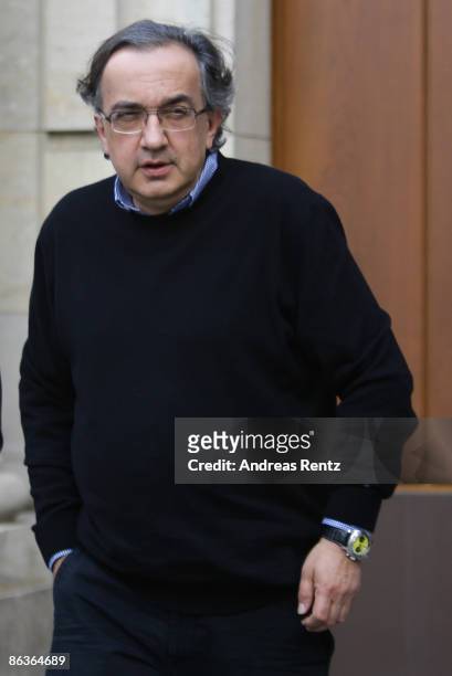 Italian car company Fiat CEO Sergio Marchionne leaves the German Economy Ministry on May 4, 2009 in Berlin, Germany. Marchionne met German Economy...