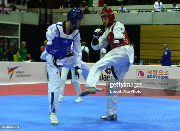 Chikara Ito of Japan against Matti Sairanen of Finland in the K44 Male K44 -61 Match 312 during 7th World Para Taekwondo Championships 2017 at Copper...