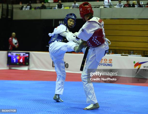 Chikara Ito of Japan against Matti Sairanen of Finland in the K44 Male K44 -61 Match 312 during 7th World Para Taekwondo Championships 2017 at Copper...