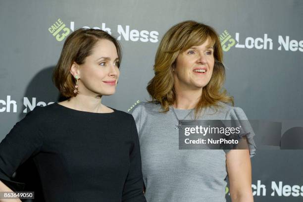 Laura Fraser and Siobhan Finneran attend 'Loch Ness' photocall at Santo Mauro Hotel on October 20, 2017 in Madrid, Spain.