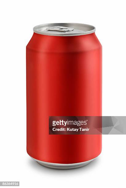 close up of a cola can, isolated on white. - drinks can stock pictures, royalty-free photos & images
