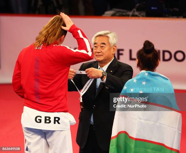 Amy Truesdale of Great Briatainreceive Gold Medal from President Cho of Para Taekwondo winning K44 F +58KG Final during 7th World Para Taekwondo...