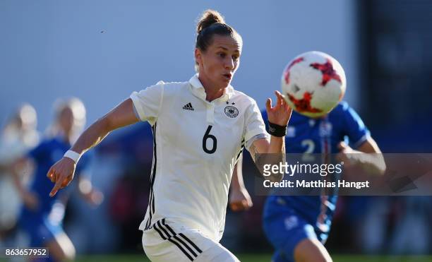 Simone Laudehr of Germany runs for the ball during the 2019 FIFA Women's World Championship Qualifier match between Germany and Iceland at...