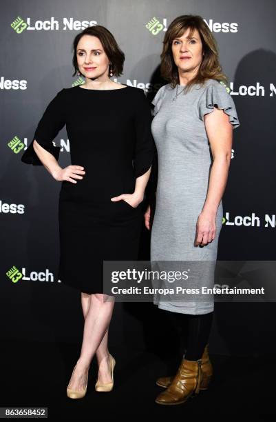 Laura Fraser and Siobhan Finneran attend a photocall for 'Loch Ness' at the Santo Mauro Hotel on October 20, 2017 in Madrid, Spain.