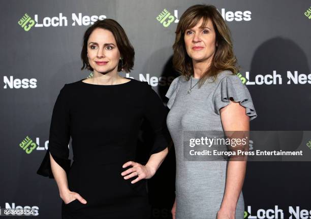 Laura Fraser and Siobhan Finneran attend a photocall for 'Loch Ness' at the Santo Mauro Hotel on October 20, 2017 in Madrid, Spain.