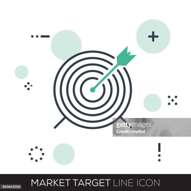 market target line icon - audience targeting stock illustrations