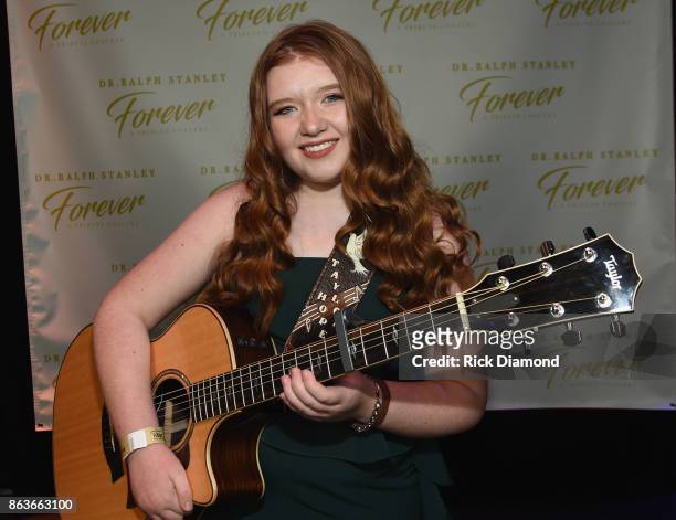 Recording Artist Taylon Hope backstage during Dr. Ralph Stanley Forever: A Special Tribute Concert at Grand Ole Opry House on October 19, 2017 in...